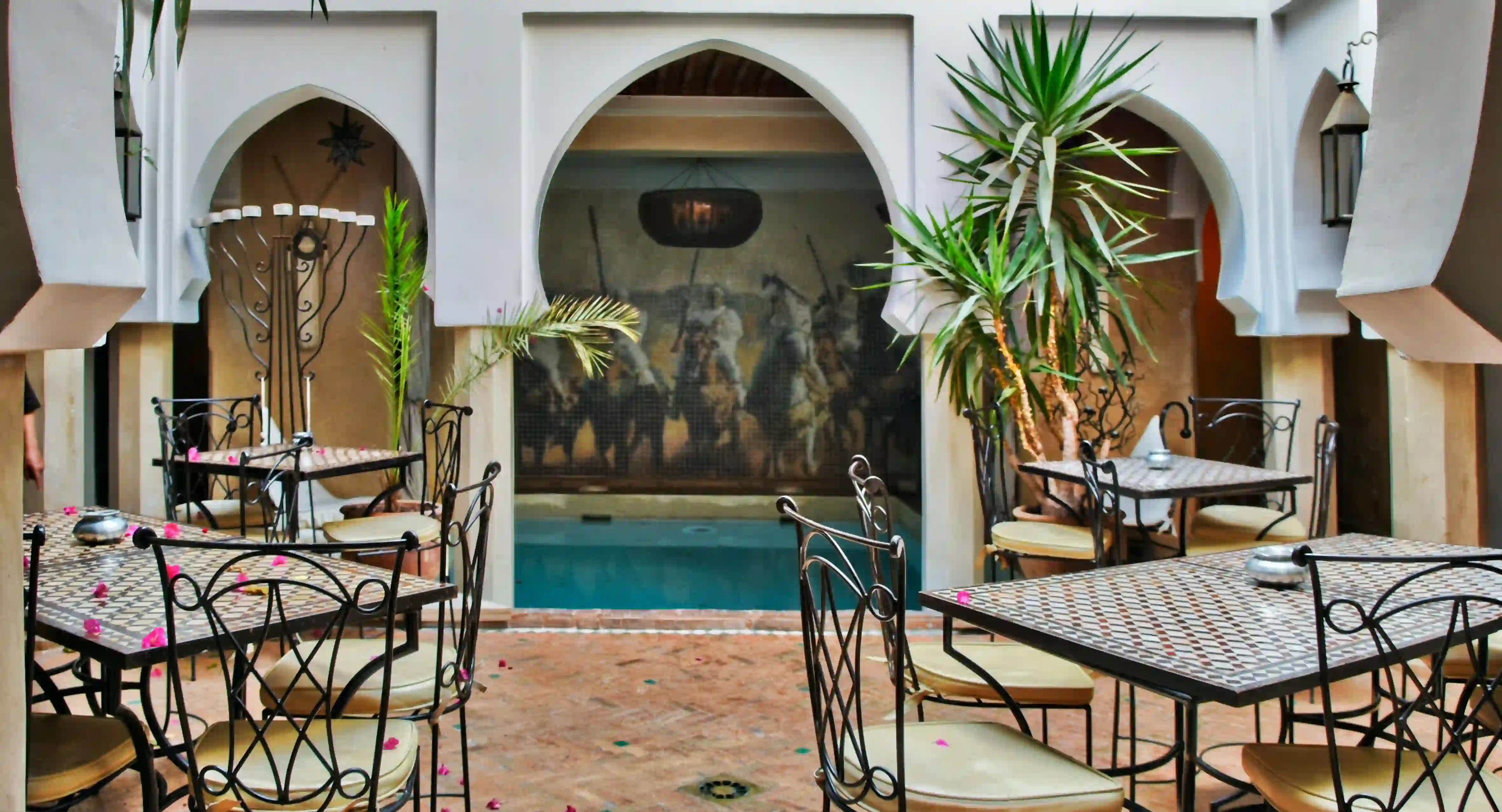 Hexagon Zellige tiles in a stylish coffe interior